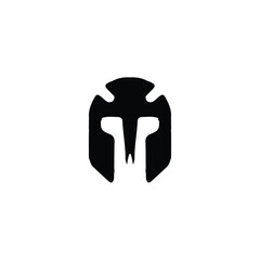 Spartan helmet icon. Simple style historical science poster background symbol. Spartan helmet brand logo design element. Spartan helmet t-shirt printing. vector for sticker.