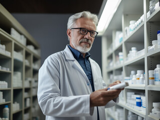 Naklejka na ściany i meble A Photo of a Pharmacist Explaining a Medication to a Concerned Customer