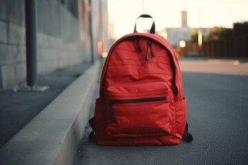 A red backpack. Generative AI