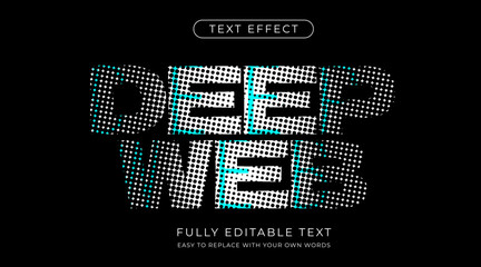Editable text effect with digital halftone style