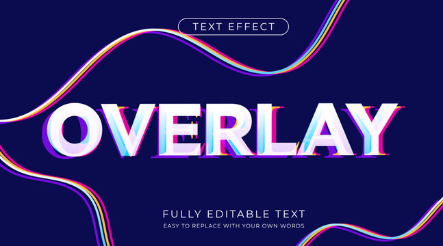 Multicolored overlay editable text effect. Suitable for title, headline, posters and web banner