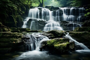 Fototapeta na wymiar Captivating cascades of water. Generative AI