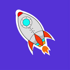 rocket line for user interface and user experience icons