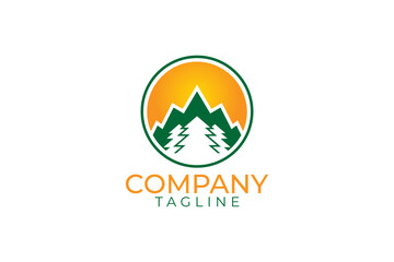 Outdoor mountain logo and vector template