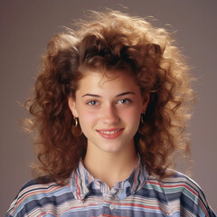 An 80s or 90s Style Yearbook Photo of a Teenage Girl 