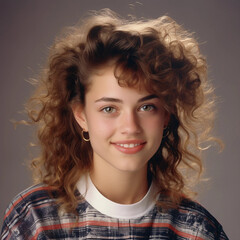 An 80s or 90s Style Yearbook Photo of a Teenage Girl 
