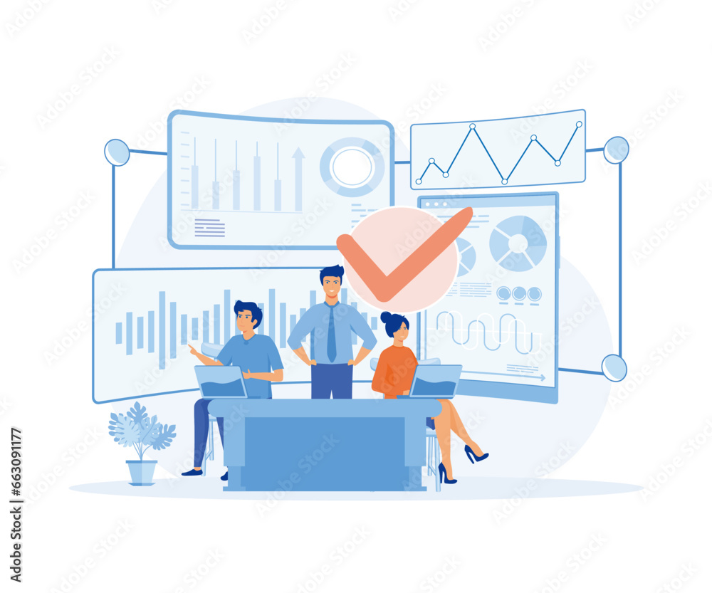 Poster data scientists, software engineer, statistician, programmers, visualizer and analyst working on a p