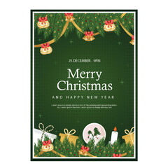 EPS vertical poster template for Christmas and New Year