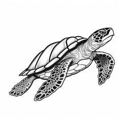 Obraz premium a drawing of a turtle in black and white. Tattoo idea for a insect theme.