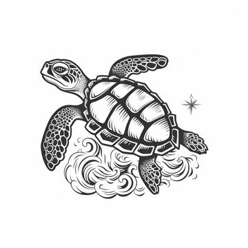 a drawing of a turtle in black and white. Tattoo idea for a insect theme.