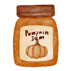 A collection of watercolor-style paintings depicting autumn camping scenes.