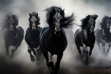 Black horses background