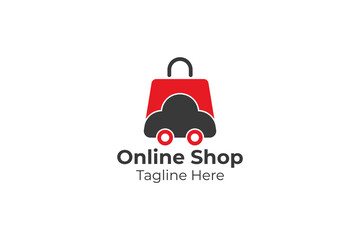 Online shop and e-commerce logo and vector 