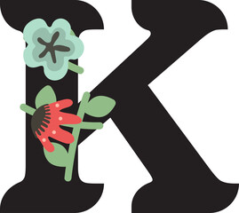 Floral Alphabet K