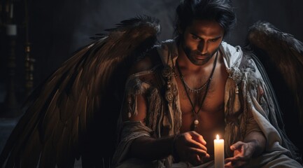 A fierce woman in a leather jacket stands confidently beneath the open sky, her rebellious style a stark contrast to the mundane ceiling above