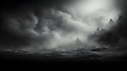 dark panoramic view with haze background - obrazy, fototapety, plakaty