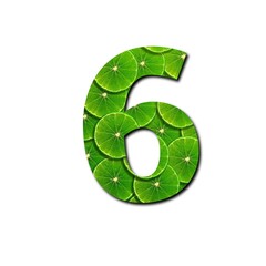Number 6 in green color illustration isolated in white background