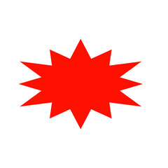 red starburst, sunburst badges. Design elements for sale sticker, price tag, quality mark.