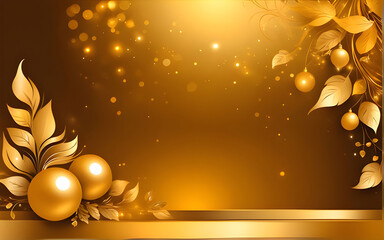 An opulent and luxurious New Year's background with golden hues