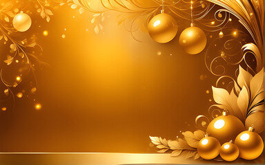 An opulent and luxurious New Year's background with golden hues