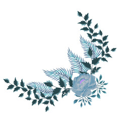 blue and white floral background transparent
