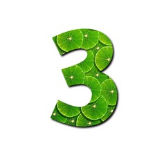 Number 3 in green color illustration isolated in white background