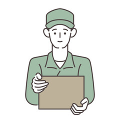 荷物を運ぶ男性作業員