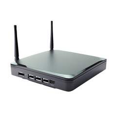 wireless network router on white - obrazy, fototapety, plakaty