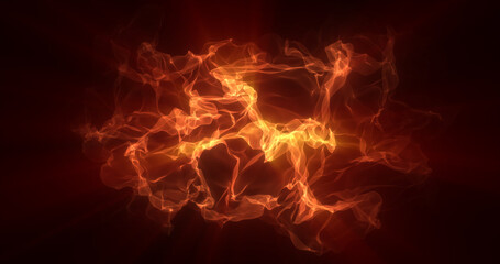 Fototapeta premium Abstract orange energy magical waves glowing background