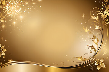 An opulent and luxurious New Year's background with golden hues