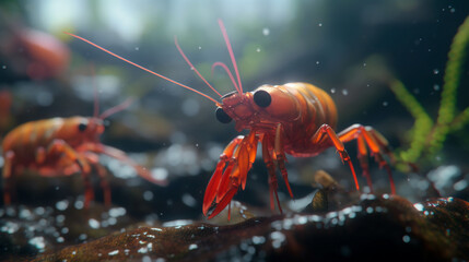 crayfish in aquarium