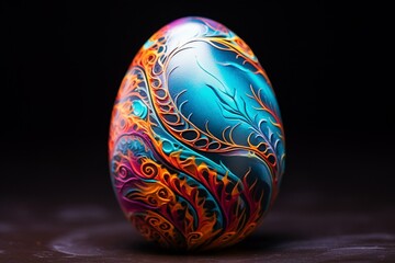 Vibrant egg made using advanced techniques. Generative AI