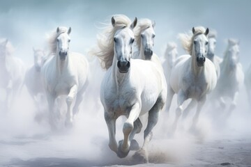 White horses background
