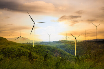 Energy Wind Mill Turbine Power on Green Mountain,Electronic Technology Generator windmill...