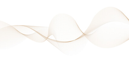 Curly waves abstract background beige shade multi waves line art vector pattern. Brown smooth waves on white background Vector illustration