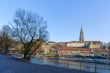 Fototapeta premium Aare River, and the old city, in Bern