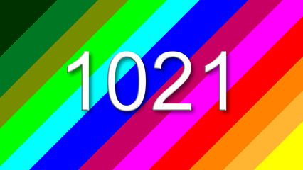 1021 colorful rainbow background year number