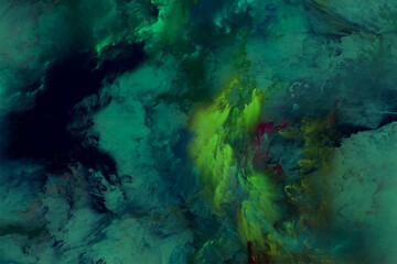 Abstract Smoke with Green Gradient Hues