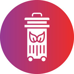 Eco Trash Bin Icon Style