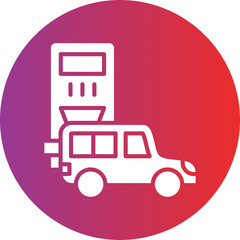 Electric Car Station Icon Style