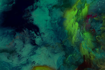 Abstract Smoke with Green Gradient Hues