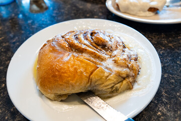 a giant cinnamon roll 