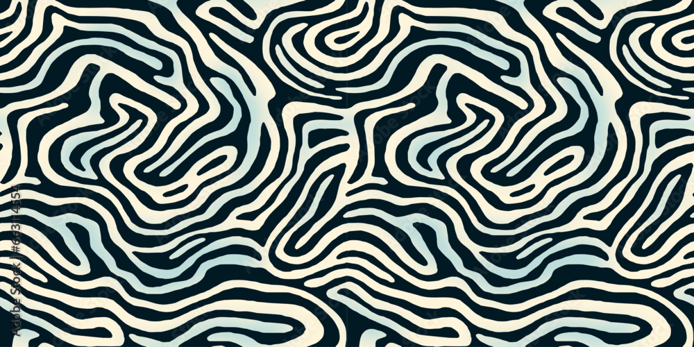 Poster abstract black and white line doodle seamless pattern. creative organic style drawing background, tr