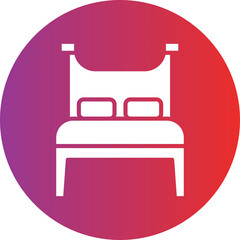 Double Bed Room Icon Style