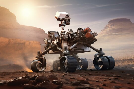 Artist's concept of the latest Mars rover named Curiosity. Generative AI
