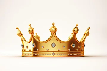 Fotobehang A luxurious gold crown adorned with sparkling diamonds © ZOORY