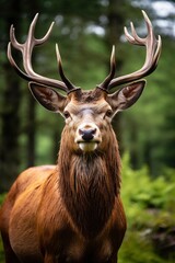 Close up of red deer stag.