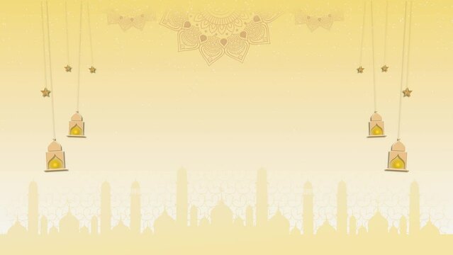 Ramadan kareem islamic moque decoration, greeting card, calendar, flier. Eid Mubarak Greeting Animation, Happy Eid Mubarak, Blessed Festival. Islamic Celebration. Eid Al Adha, Eid Al Fitr holiday.