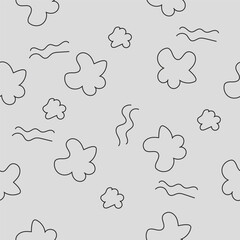 Vector seamless pattern background. abstract doodle flower and cloud pattern design.