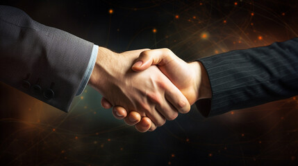 Business handshake between business partners. Generative Ai